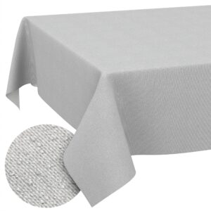 Tischdecke abwaschbar Tischwäsche Gartentischdecke Leinenoptik Baumwolle Polyester Grau
