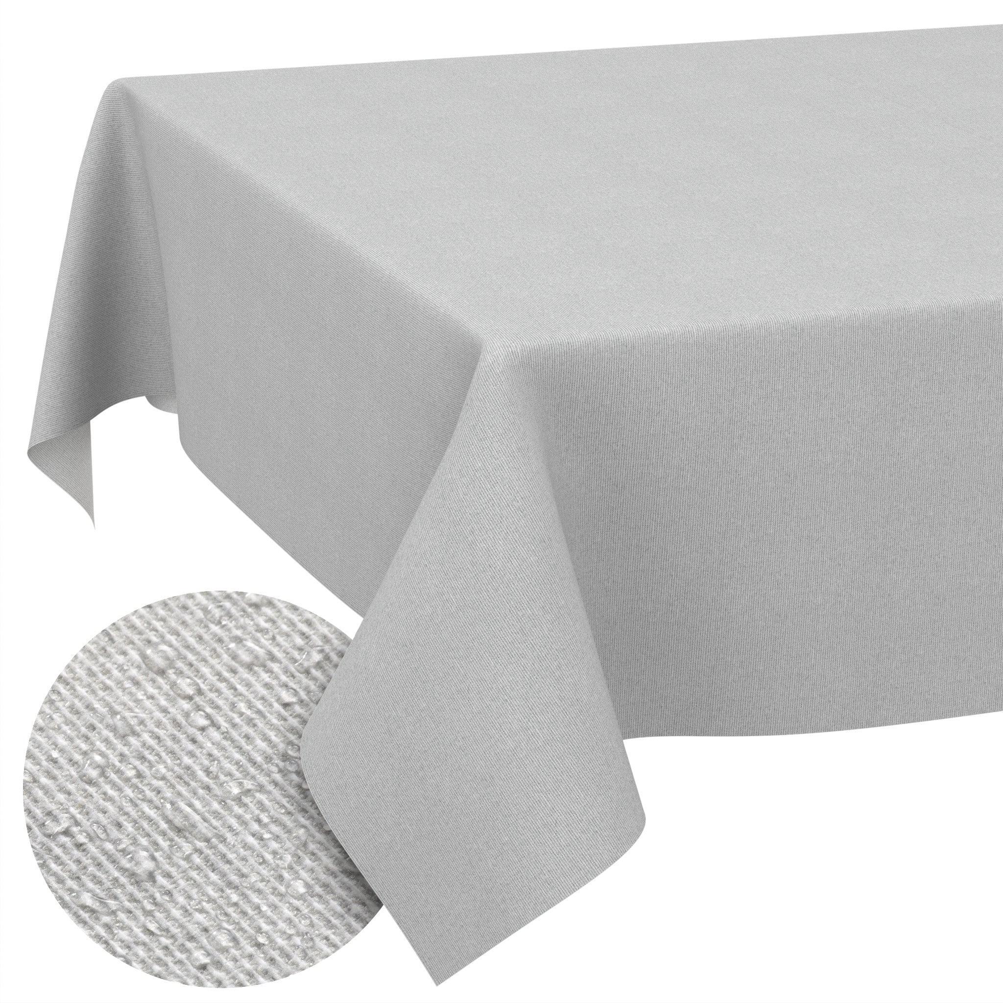 Tischdecke abwaschbar Tischwäsche Gartentischdecke Leinenoptik Baumwolle Polyester Grau