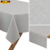 Tischdecke abwaschbar Tischwäsche Gartentischdecke Leinenoptik Baumwolle Polyester Grau