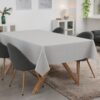 Tischdecke abwaschbar Tischwäsche Gartentischdecke Leinenoptik Baumwolle Polyester Grau
