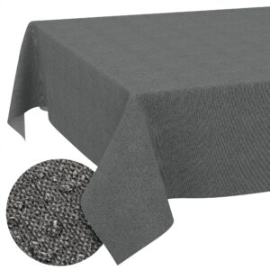 Tischdecke abwaschbar Tischwäsche Gartentischdecke Leinenoptik Baumwolle Polyester Dunkelgrau
