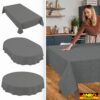Tischdecke abwaschbar Tischwäsche Gartentischdecke Leinenoptik Baumwolle Polyester Dunkelgrau