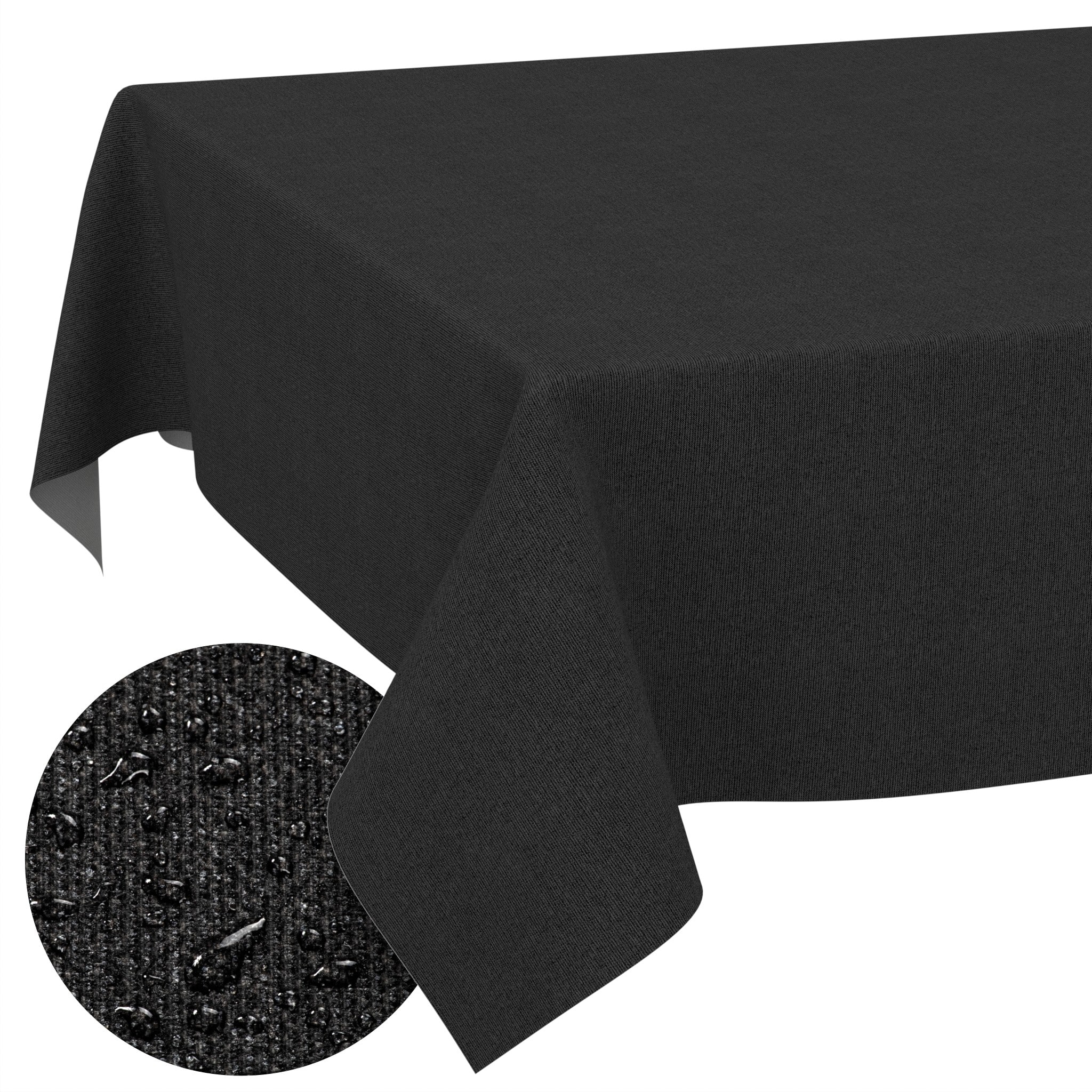 Tischdecke abwaschbar Tischwäsche Gartentischdecke Leinenoptik Baumwolle Polyester Anthrazit