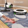 GIMMY007_52 Grauer PVC-Küchenläufer mit Kreis-Muster, einfach zu reinigen mit Staubsauger oder Tuch.