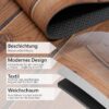 GTHOLZBR_60 Brauner Küchenläufer in Holzoptik mit Produktdetails zu Material und Aufbau.