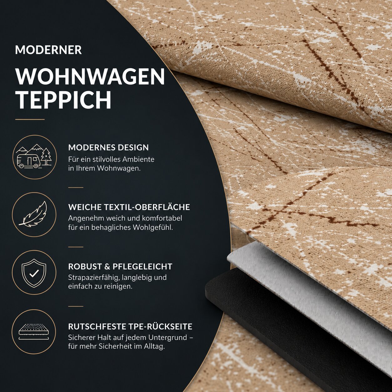 Wohnwagen Teppich nach Maß Wohnmobil Teppichboden Velo