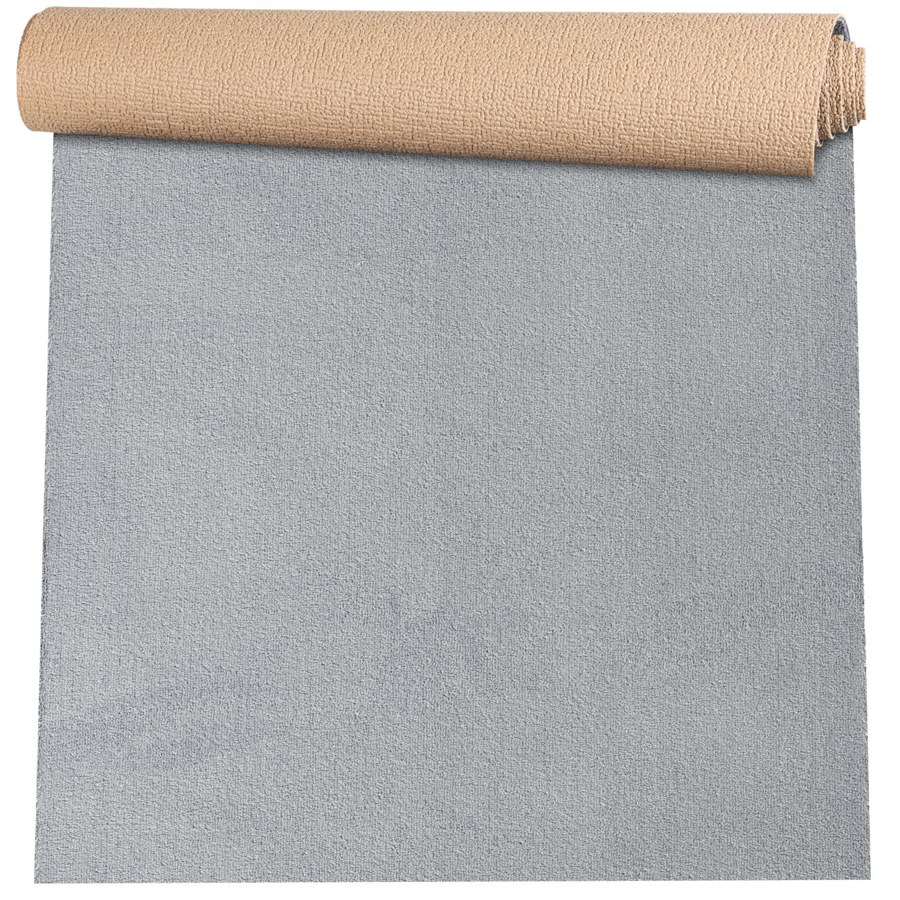 ANRO Badematte AquaComfort Meterware Mikrofaser Schlingen-Badläufer 60/90 cm Breite, Höhe 3 mm, rutschhemmender Rücken, Fußbodenheizung geeignet, zuschneidbar, schnelltrocknend, rutschhemmend, Fußbodenheizung geeignet., weich, trittschalldämmend, isolierend, zuschneidbar, saugstark, Polyester, Rechteckig, rutschhemmender Schaumrücken, Größe: 100x60cm Uni Grau