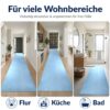 BMBLAU_60 Hellblauer Badteppich in Flur, Küche und Badezimmer als vielseitiger Bodenbelag.