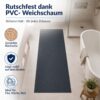 BMANTR_40 Rutschfester, anthrazitfarbener Badteppich mit genarbter PVC-Rückseite in modernem Badezimmer.