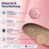 BMROSA_20 Infografik zur Materialbeschaffenheit des rosa Mikrofaser-Küchenläufers mit rutschfester Rückseite.