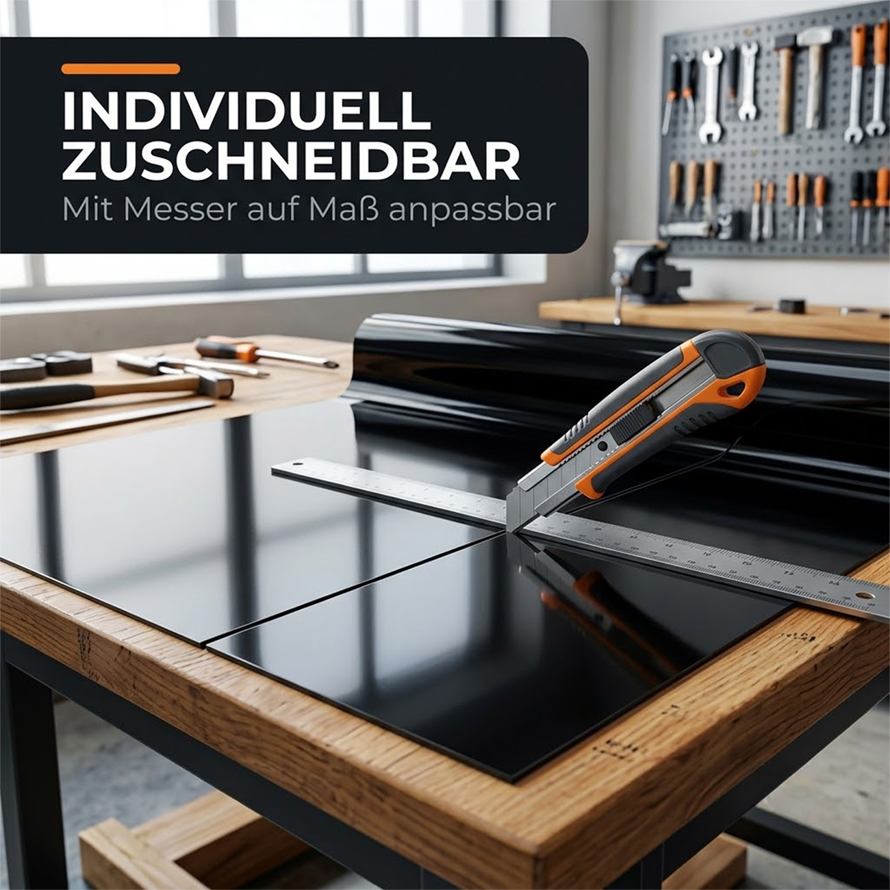 Werkbank Schutzauflage nach Maß Schwarz PVC Werkbankauflage 3mm
