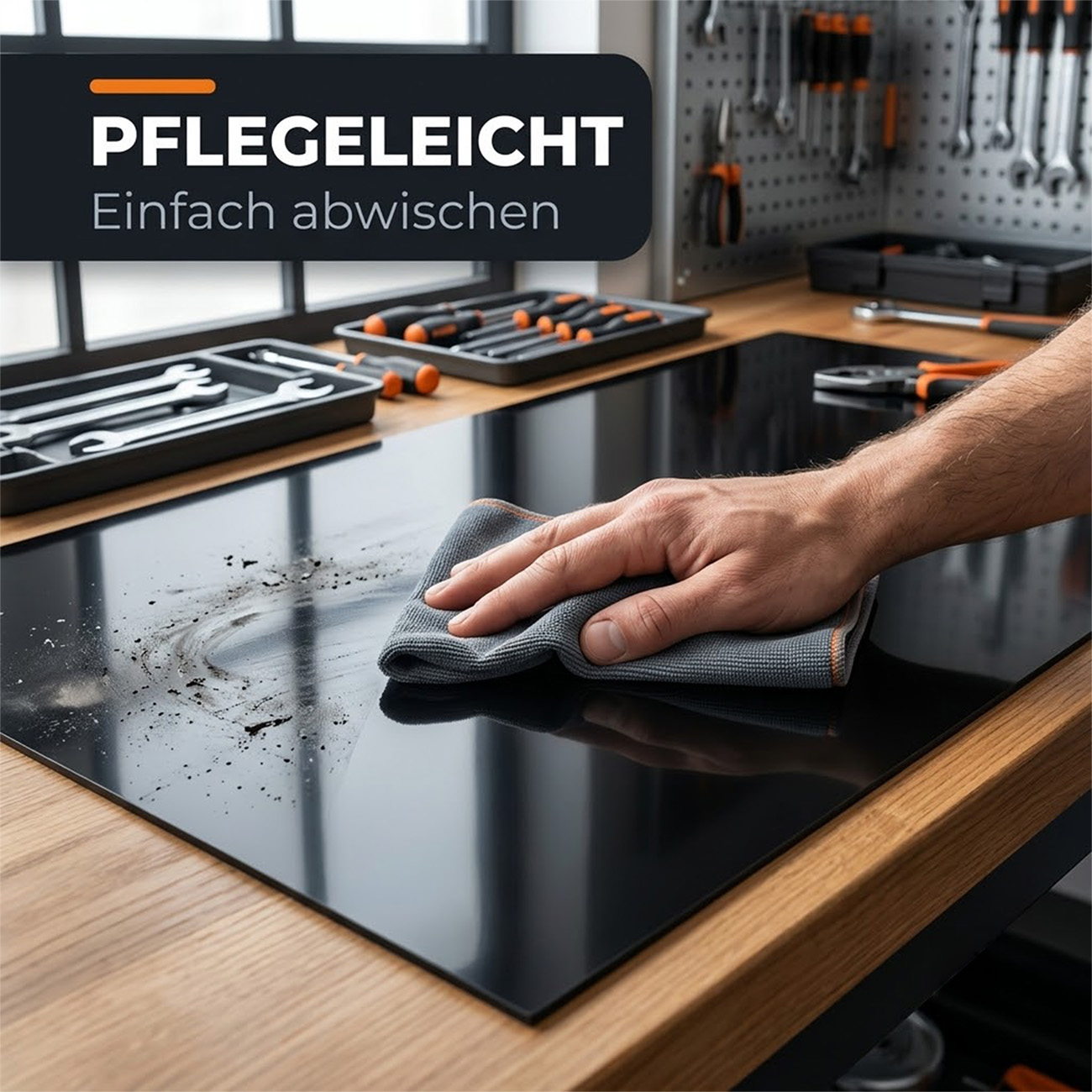 Werkbank Schutzauflage nach Maß Schwarz PVC Werkbankauflage 3mm