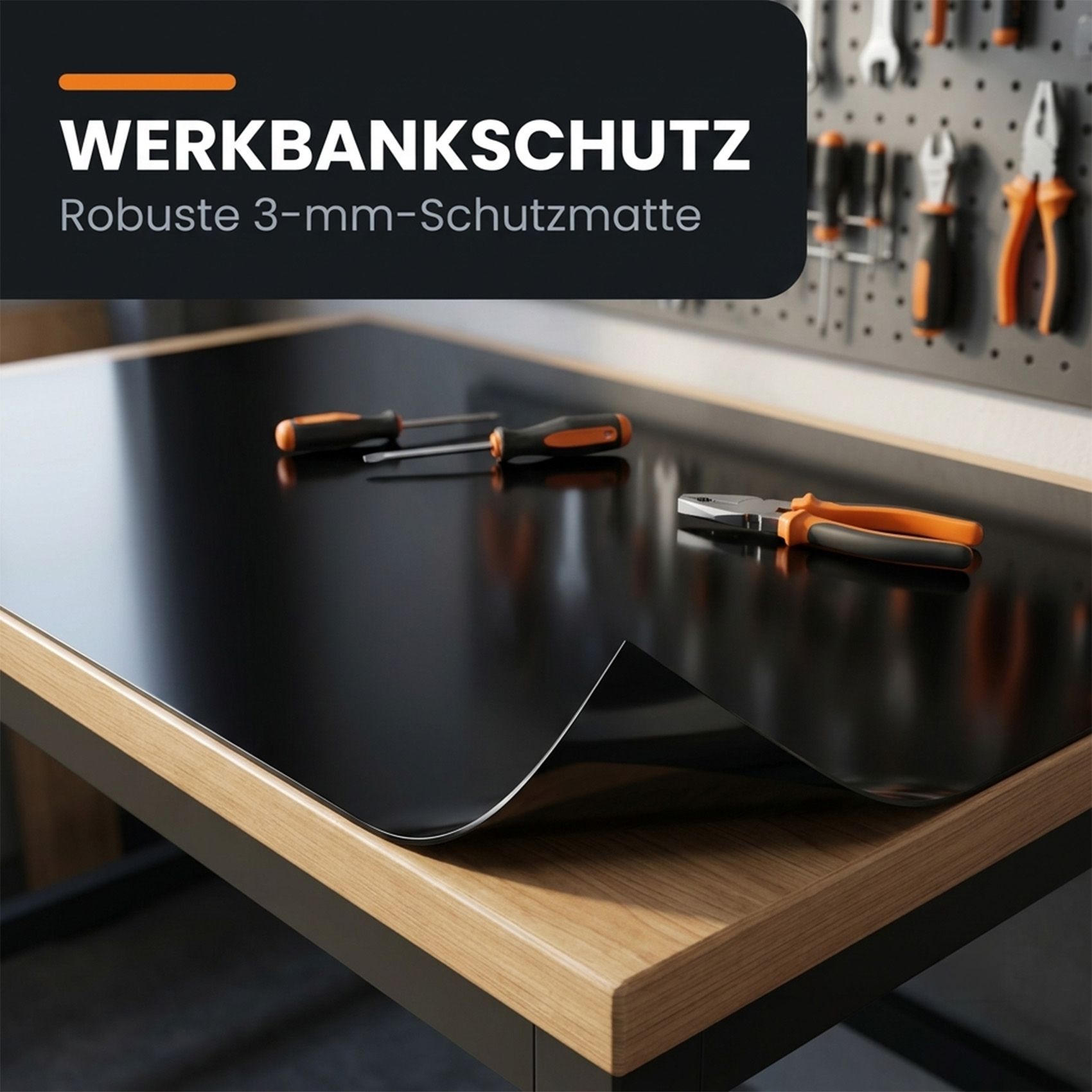Werkbank Schutzauflage nach Maß Schwarz PVC Werkbankauflage 3mm