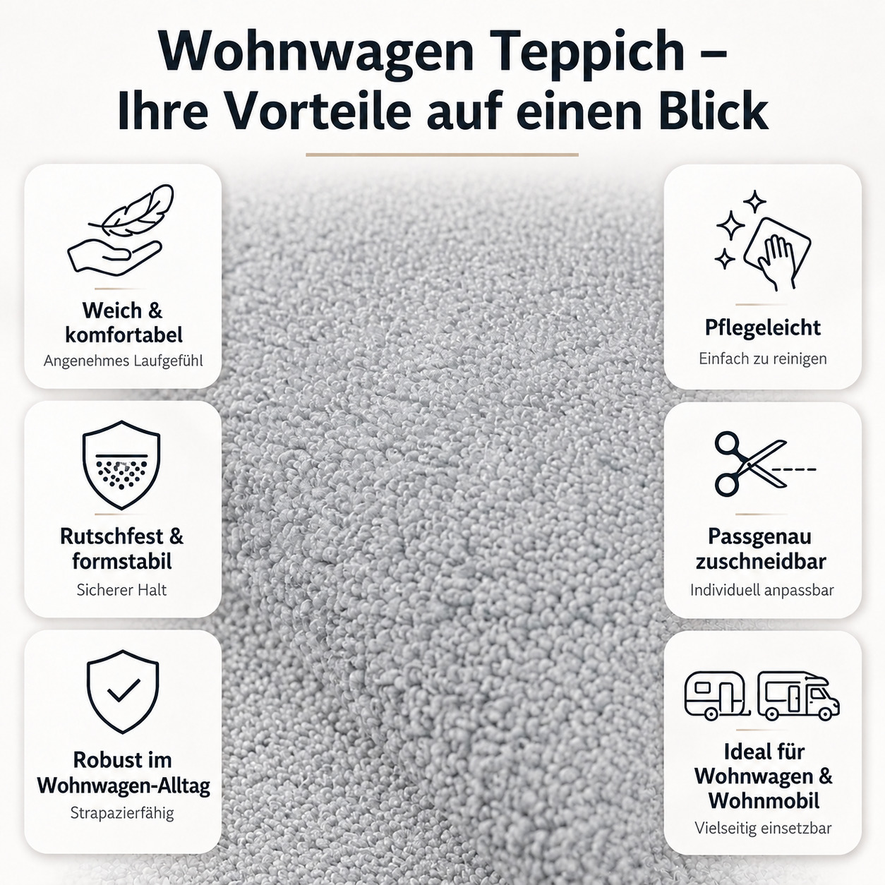Wohnwagen Teppich Vano Wohnmobil Teppichboden nach Maß