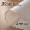 ANRO_mattierte_Folie_2mm_80-jpg Mattierte Tischschutzfolie mit 80 cm Breite und 2 mm Stärke.