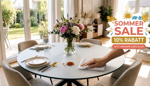Tischfolie nach Maß: 10 % Sommer-Sale sichern