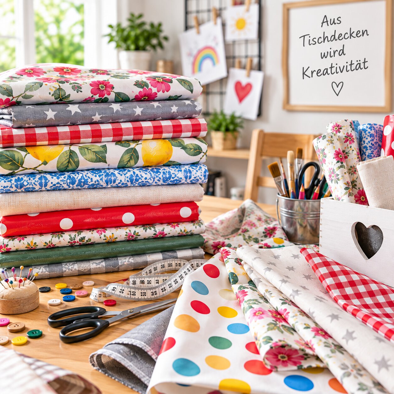Tischdecken Paket Bastelbedarf Stoffpakete Textil Wachstuch 25kg – Ansicht 3