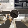 Teppich Wohnzimmer Kurzflor Designer Teppichläufer Uni einfarbig auch, 100 × 100 cm, Braun – Ansicht 10
