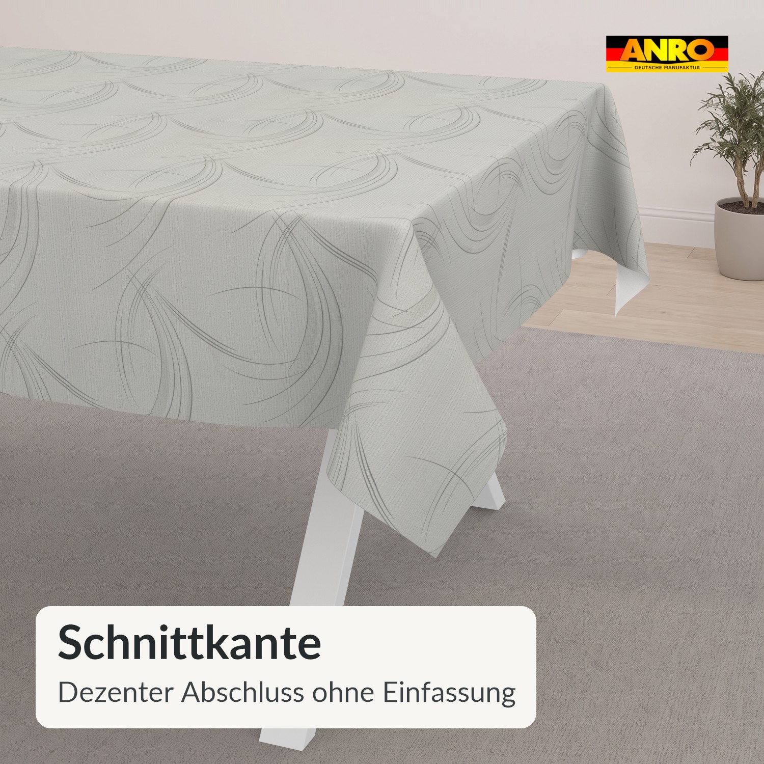 Wachstuch Tischdecke abwaschbar Valeria Hellgrau abstrakt – Ansicht 5