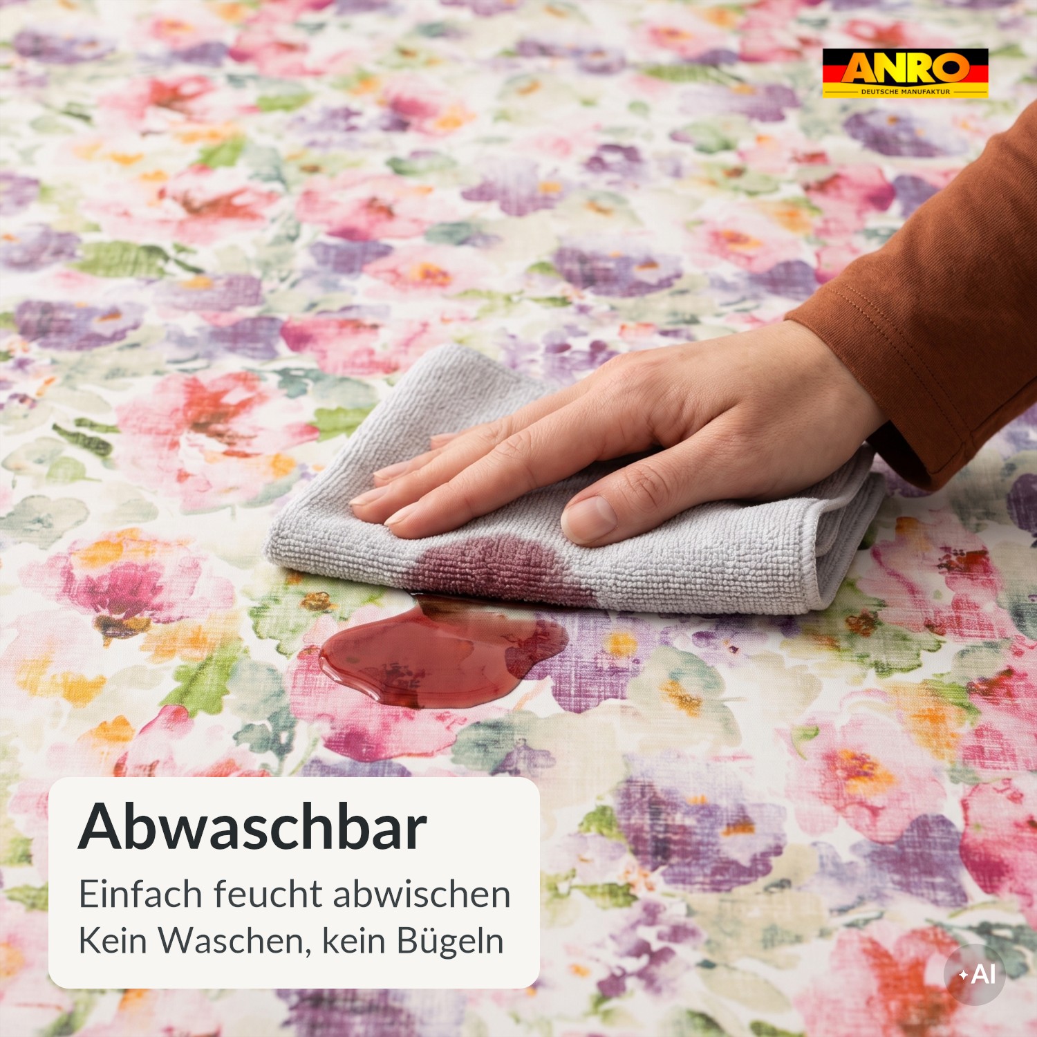 Wachstuch Tischdecke abwaschbar Cintia Blumen Bunt – Ansicht 3