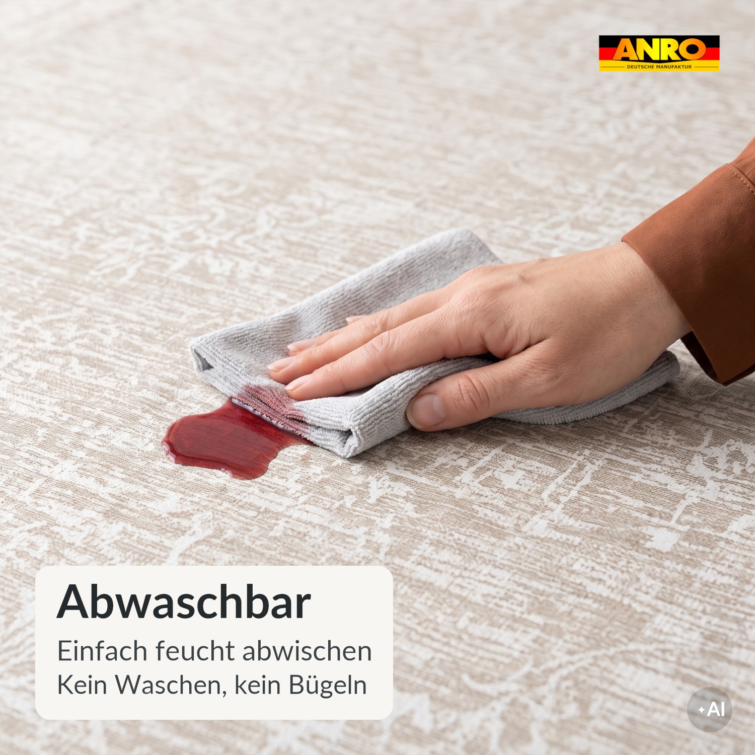Wachstuch Tischdecke abwaschbar Leinenoptik Greige Irene – Ansicht 3