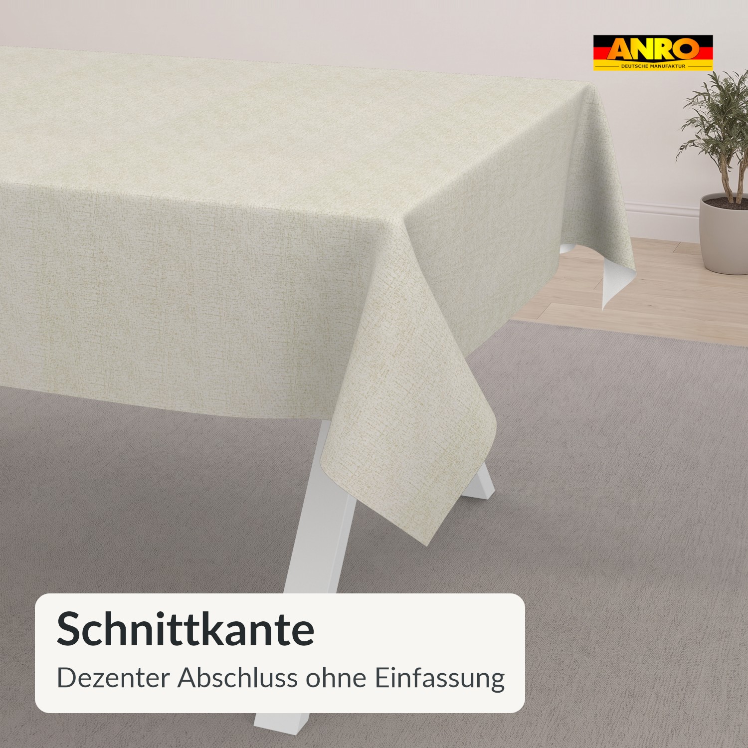 Wachstuch Tischdecke abwaschbar Leinenoptik Greige Irene – Ansicht 5
