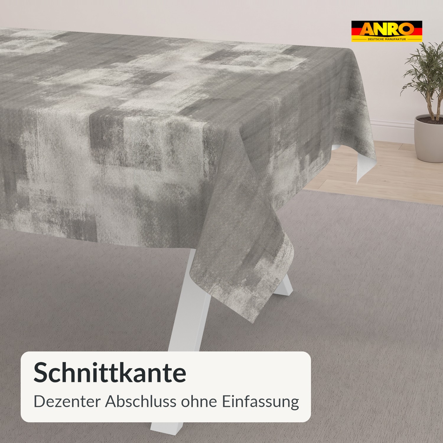 Wachstuch Tischdecke abwaschbar Betonoptik Grau Eden – Ansicht 5