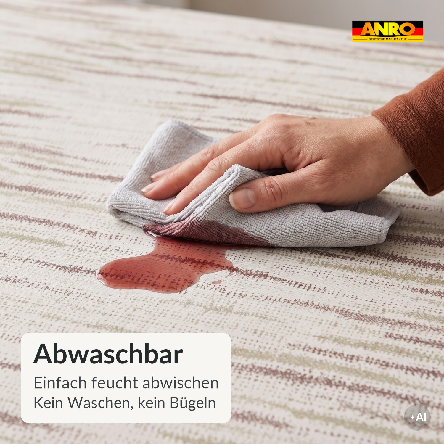 Wachstuch Tischdecke abwaschbar Ana Skandinavisch Braun – Ansicht 3