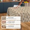 Wachstuch Tischdecke abwaschbar Braun Blattmuster Nela – Ansicht 2
