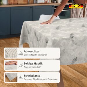 Wachstuch Tischdecke abwaschbar Nora Kreise Beige Grau
