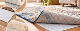 Dünne Teppichunterlage im sonnigen Wohnzimmer