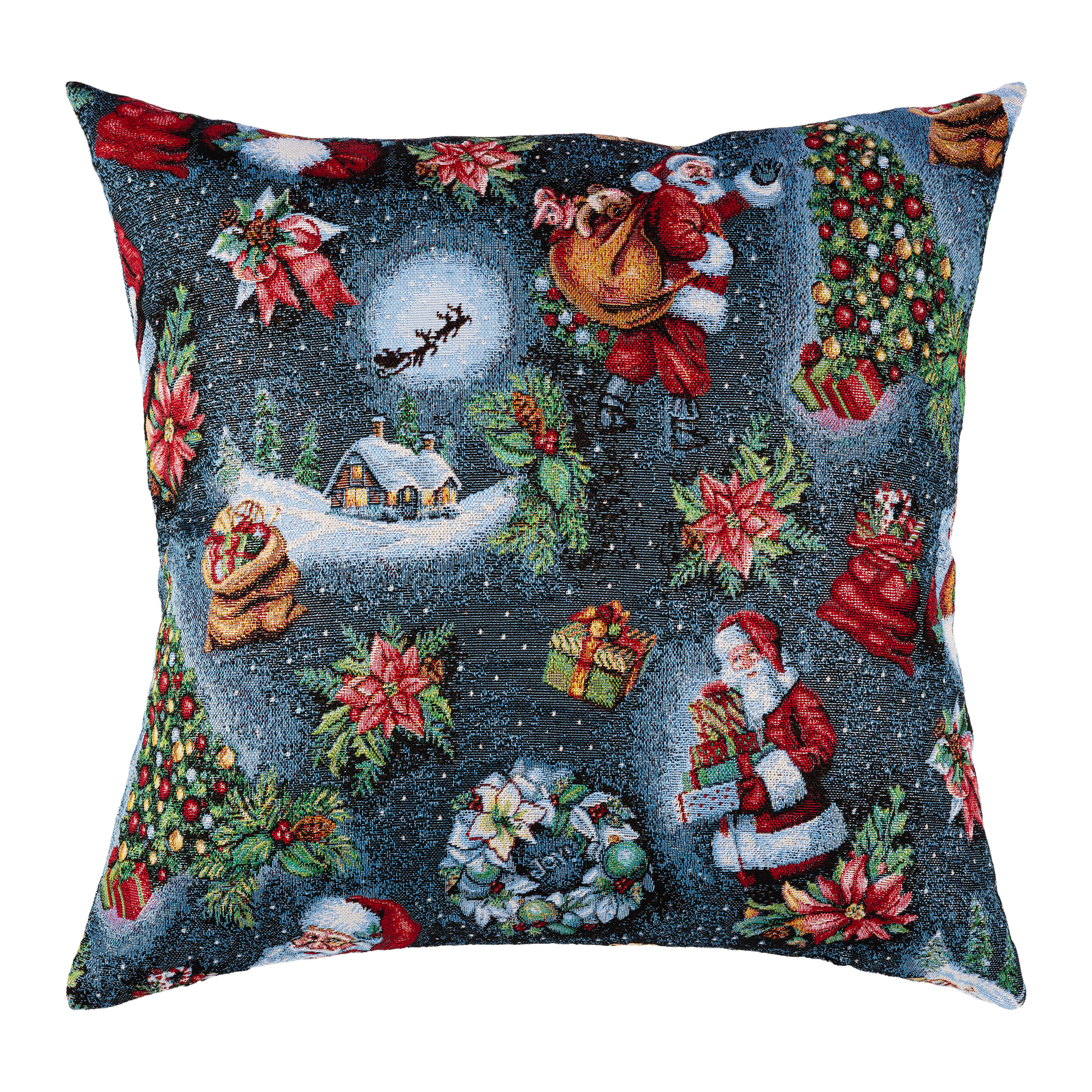 Kissenhülle Weihnachten gewebt Weihnachtsmann – 40 x 40 cm