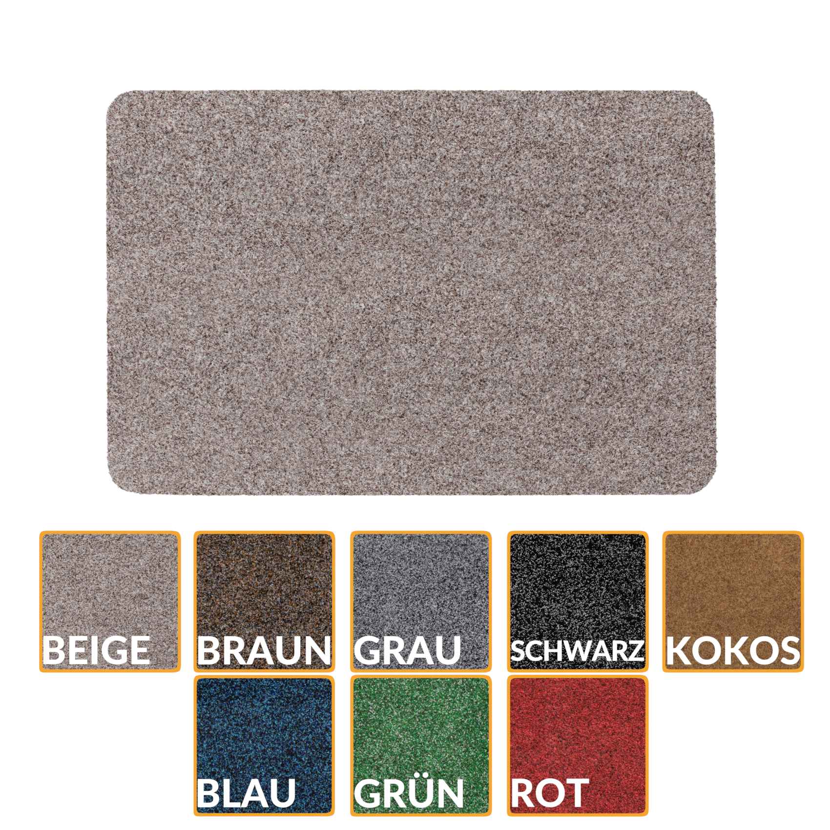 Fußabtreter Schmutzfangmatte Fußmatte Sauberlaufmatte Fußabstreifer Eingang POET 45x75cm Hellbraun Rechteck