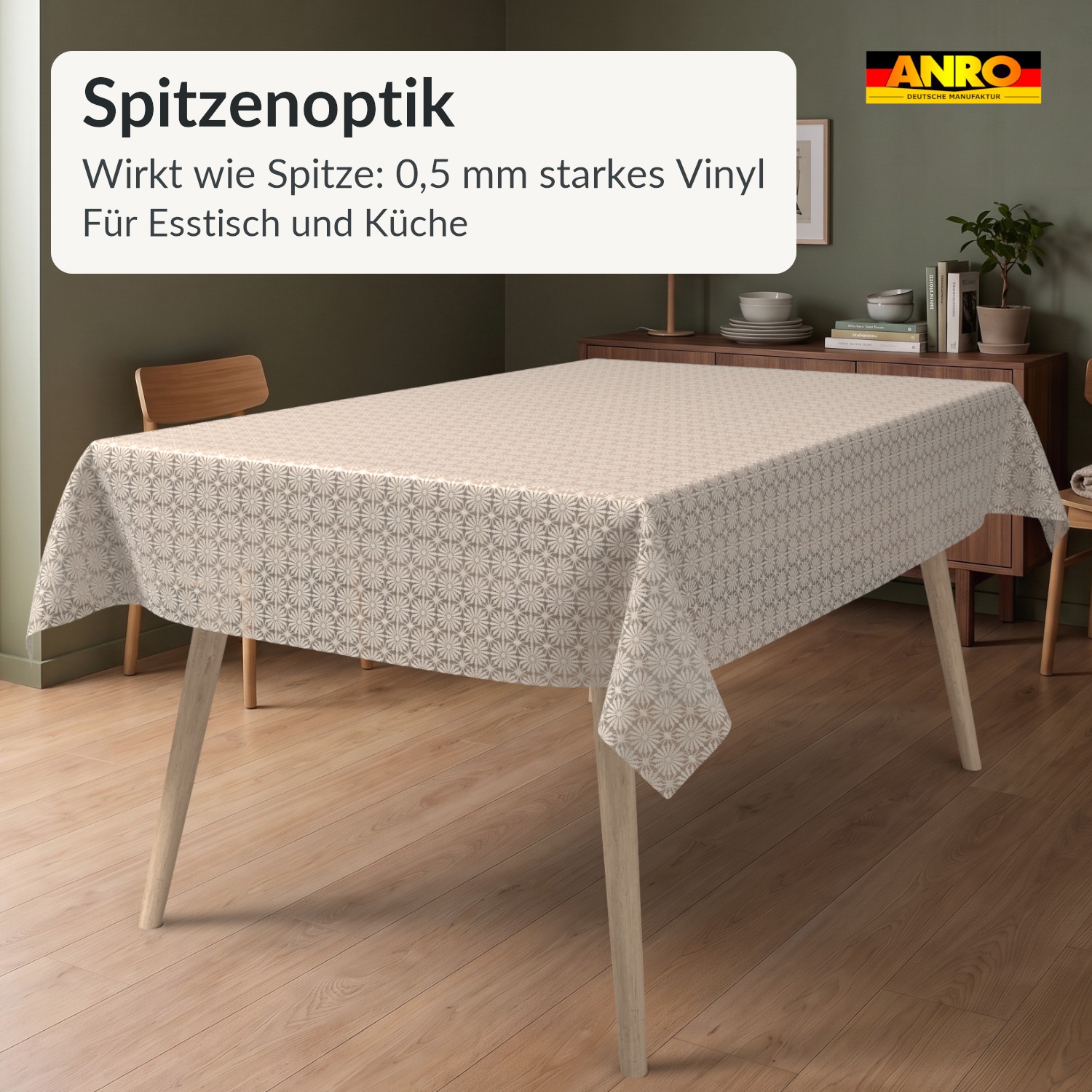 PTL0606F_SQ_40 Wachstuch Tischdecke abwaschbar Lace Vinyl Spitzenoptik Mila