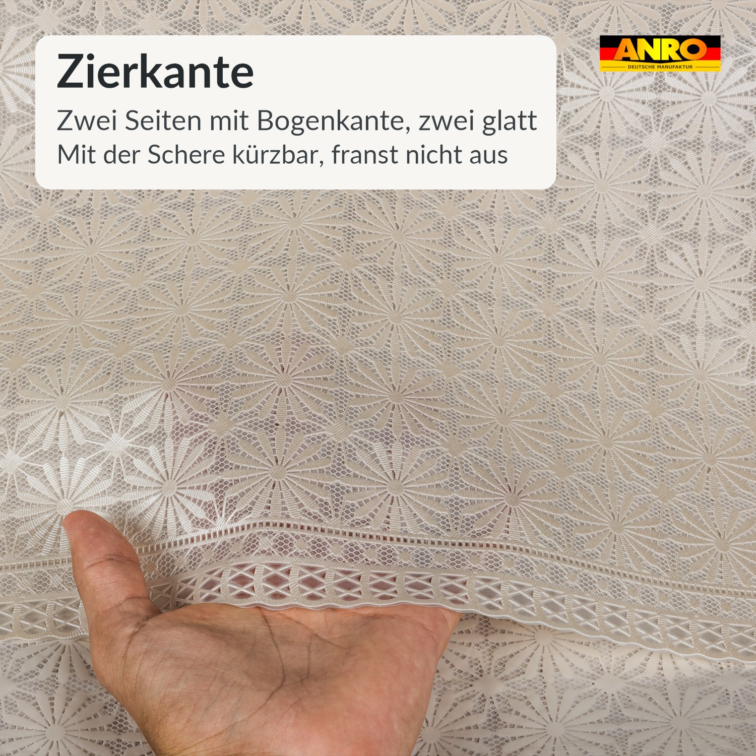 PTL0606F_SQ_50 Wachstuch Tischdecke abwaschbar Lace Vinyl Spitzenoptik Mila
