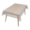 Wachstuch Tischdecke abwaschbar Lace Vinyl Wellenmuster Carmen Creme-Weiß