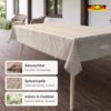 Wachstuch Tischdecke abwaschbar Lace Vinyl Wellenmuster Carmen Creme-Weiß
