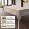 PTL0763F_SQ_20 Wachstischdecke Lace Vinyl Tischdecke abwaschbar Blattmuster Pilar Creme-Taupe